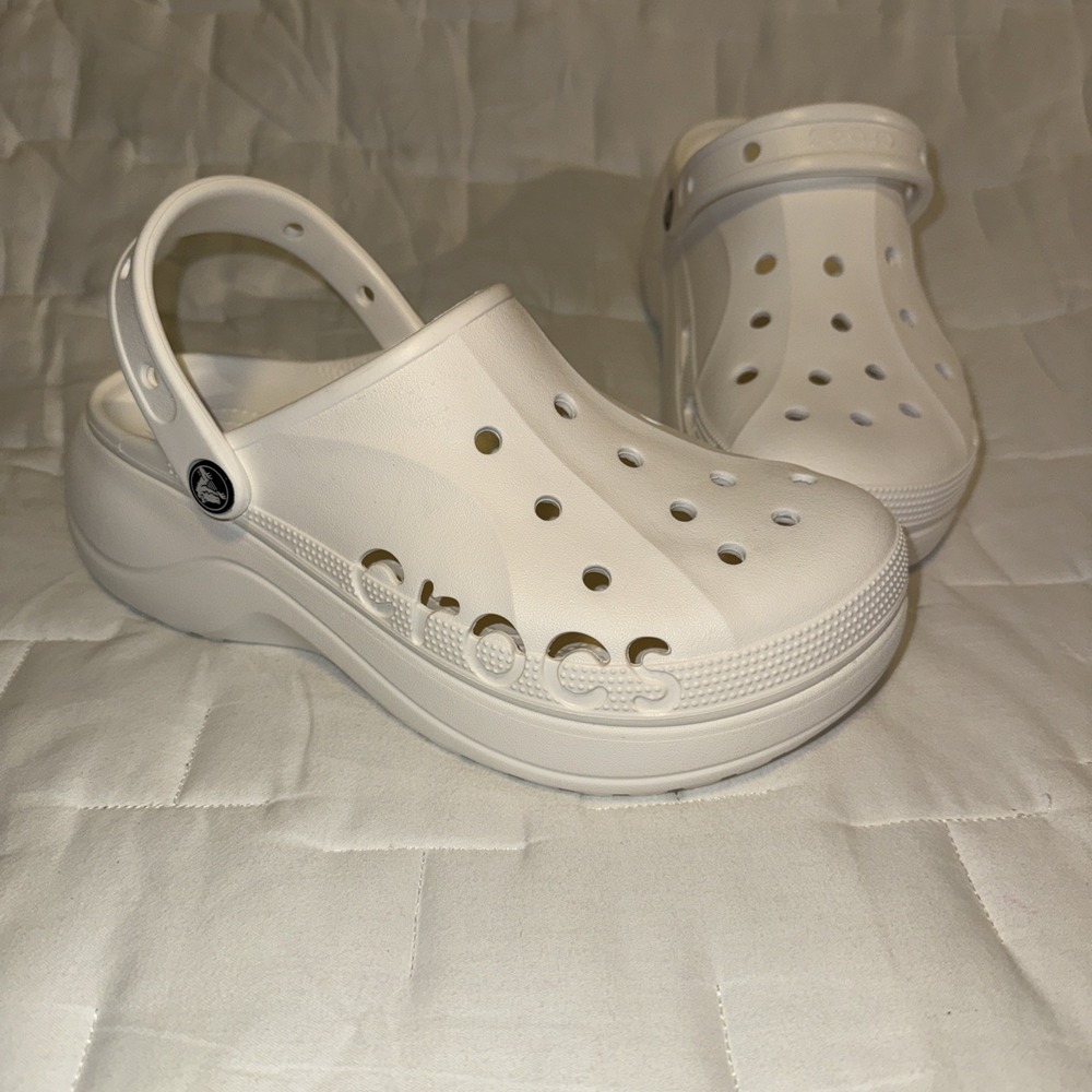 New Crocs‎ Women's Baya Platform Clog Sandal White Women's Size 10